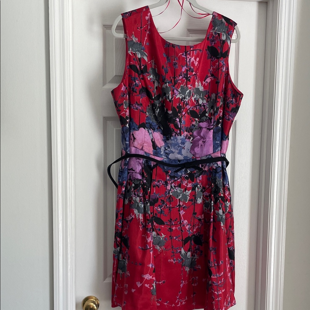 Danny & Nicole Vibrant Red Floral Mini Dress